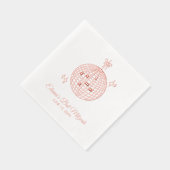 カスタムピンクフォイルディスコボールバルミツワーナプキンズ 箔ナプキン (右)