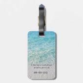 カスタムピンクフラミンゴトロピカルサンディビーチモダン ラゲッジタグ (裏面縦)