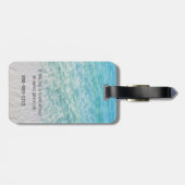 カスタムピンクフラミンゴトロピカルサンディビーチモダン ラゲッジタグ (裏面横)