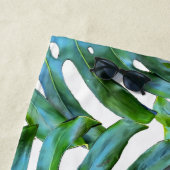 カスタムピンクフラミンゴ熱帯葉 モダン ビーチタオル (インサイチュ)