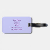 カスタムピンクフラミンゴID同定モノグラム ラゲッジタグ (裏面横)