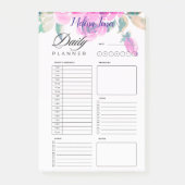 カスタムピンクフローラパーソナライズされた毎日プランナー ポストイット (正面)