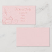 カスタムピンクフ結婚ライシュのギフト登録カード エンクロージャーカード (正面/裏面)
