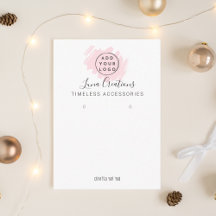 カスタムピンクブラシナゲットイヤリング表示カード