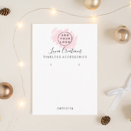 カスタムピンクブラシナゲットイヤリング表示カード 名刺