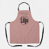 カスタムピンクブラックヘアサロンロゴのタグライン エプロン (正面)