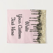 カスタムピンクブラック記念撮影ブース背景 タペストリー (正面(横))