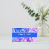 カスタムピンクブルーパープルトレンディーモダン抽象芸術アート 名刺 (スタンド正面)