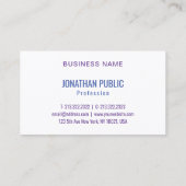 カスタムピンクブルーパープルトレンディーモダン抽象芸術アート 名刺 (裏面)