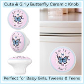 カスタムピンクブルーパープルバタフライセラミックノブ セラミックノブ