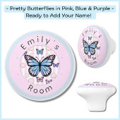 カスタムピンクブルーパープルバタフライセラミックノブ セラミックノブ