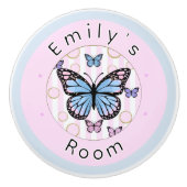 カスタムピンクブルーパープルバタフライセラミックノブ セラミックノブ (正面)