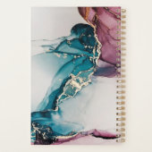 カスタムピンクブルー抽象芸術マーブルアンデットウィークリー22 プランナー手帳 (裏面)