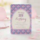 カスタムピンクブルー水カラー予測できなフローラ 招待状