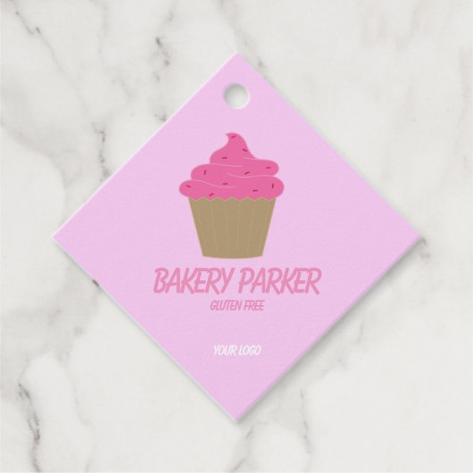 カスタムピンクベーカリーラベル フェイバータグ (正面)