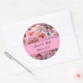 カスタムピンクペオ結婚ニーの封筒用シール ラウンドシール (封筒)