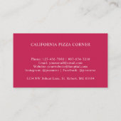 カスタムピンクホワイトレッドオレンジ波モノグラム 名刺 (裏面)