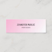 カスタムピンクホワモダンイエレガントシンプルテンプレート スキニー名刺 (正面)