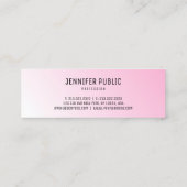 カスタムピンクホワモダンイエレガントシンプルテンプレート スキニー名刺 (裏面)