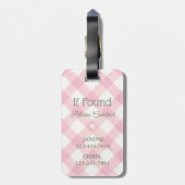 カスタムピンクボウフローラコケット美的写真 ラゲッジタグ (裏面縦)