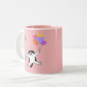 カスタムピンクマザーの日の贈り物最高の猫マTw ツートーンマグカップ (正面左)