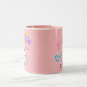 カスタムピンクマザーの日の贈り物最高の猫マTw ツートーンマグカップ (中央)