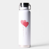カスタムピンクミニマリストバレンタイン ウォーターボトル (背面)
