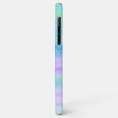 カスタムピンクミントグリーンブルーパープルストライプパタン Case-Mate iPhoneケース (裏面/左)