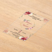 カスタムピンクモダンアクリル結婚式招待状 アクリル招待状 (レイダウン)