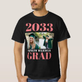 カスタムピンクモダンシンプルScript 2 Photo Grad Tシャツ (正面)