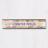 カスタムピンクレッドイエローグリーンパープルモダン サインプレート (正面)