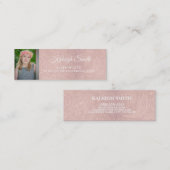 カスタムピンクレース写真卒業式Insert名刺 コーリングカード (正面/裏面)