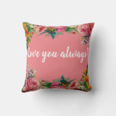 カスタムピンクローズコレクション装飾用クッション クッション (裏面)