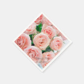 カスタムピンクローズパーティーナプキンズ スタンダードカクテルナプキン (角)