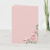 カスタムピンクローズフローラマザーズのデイカード カード (裏面)