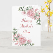 カスタムピンクローズフローラマザーズのデイカード カード (黄色い花)