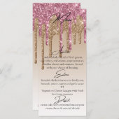 カスタムピンクローズ金ゴールドグリッタードリップディエレガントナー メニュー (正面/裏面)