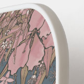 カスタムピンクワイルドブッシュフラワーブーケ ピックルボールラケット (左詳細)