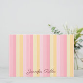 カスタムピンクヴァニールイエローホワイトテンプレートスクリプト 便箋 (スタンド正面)