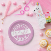 カスタムピンク卒業 ペーパープレート (パーティー)