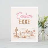 カスタムピンク女性のカーボーイパーティー標識 (スタンド正面)