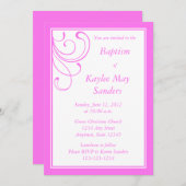 カスタムピンク洗礼招待状又はその他のイベント 招待状 (正面/裏面)