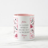 カスタムピンク牡丹ハートラブバレンタインデー マグカップ (中央)