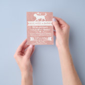 カスタムピンク素朴ドッググルーミングサロンフライヤー チラシ (手)