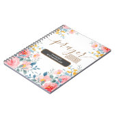 カスタムピンク花祈りの言葉帳 ノートブック (左側)