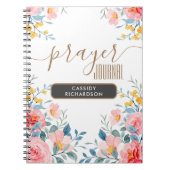 カスタムピンク花祈りの言葉帳 ノートブック (正面)