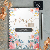 カスタムピンク花祈りの言葉帳 ノートブック