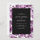 カスタムピンク花結婚柄 招待状 (裏面)