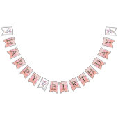 カスタムピンク間抜けガチョウ誕生日パーティフラグ バンティングフラッグ (全)