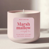 カスタムピンク&レッドキャンドルラベルシール スクエアシール